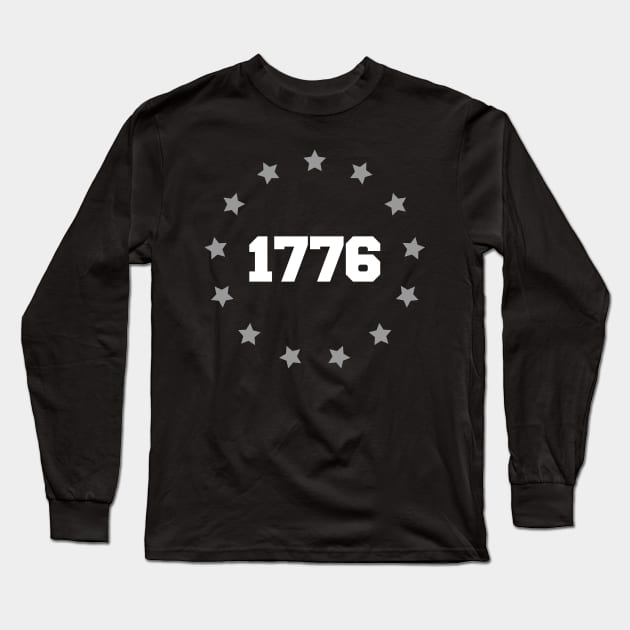 Betsy Ross 1776 First American Flag 13 stars Long Sleeve T-Shirt by A Comic Wizard